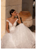 Cap Sleeves Beaded Ivory Lace Tulle Rustic Wedding Dress